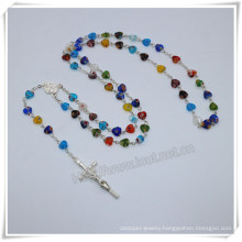 Heart Coloured Glaze Beads Necklace/Rosary/Rosaries/Bracelet/Jewelry (IO-cr402)